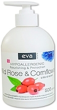 Fragrances, Perfumes, Cosmetics Hypoallergenic Liquid Hand Cream Soap 'Rosehip & Cornflower' - Eva Natura