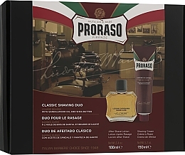 Fragrances, Perfumes, Cosmetics Shaving Set for Coarse Stubble with Shea Butter & Sandal Oil - Proraso Red Classic Shaving Duo (sh/cr/150ml + ash/lot/100ml)