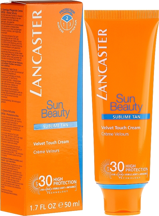 Tan Cream - Lancaster Sun Beauty Velvet Touch Cream Radiant Tan SPF 30 — photo N1