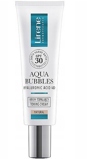 Toning Face Sunscreen - Lirene Aqua Bubbles Toning Cream SPF 30 — photo N1