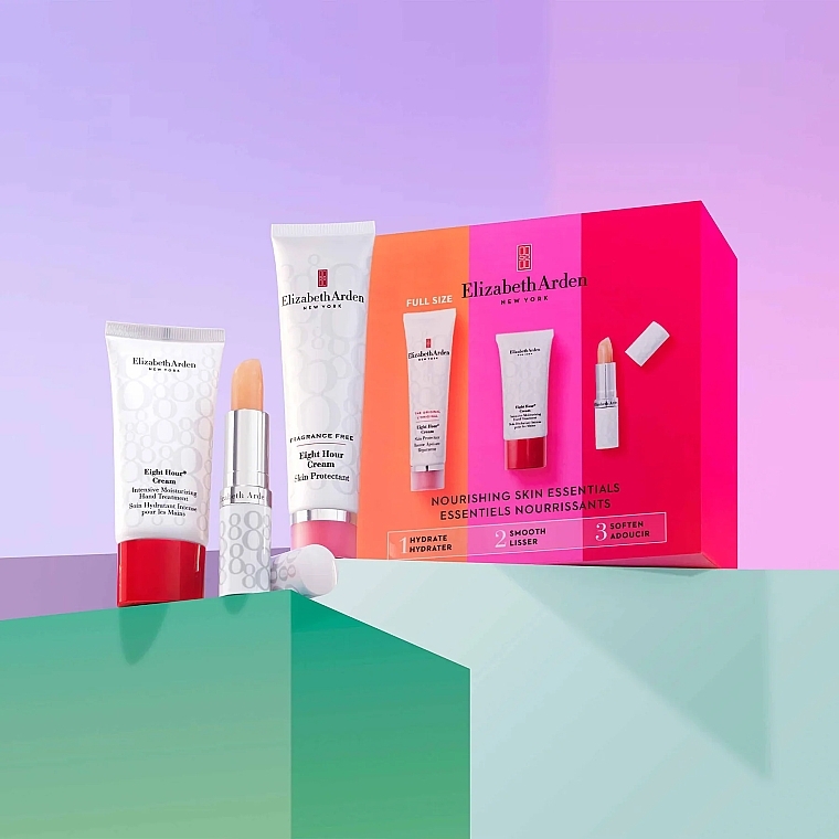 Set - Elizabeth Arden Eight Hour Nourishing Skin Essentials (b/cr/50ml + h/cr/30ml + lip/balm/3,7g) — photo N4