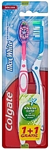 Toothbrush Max White, light blue + pink - Colgate Max White Medium Polishing Star — photo N1