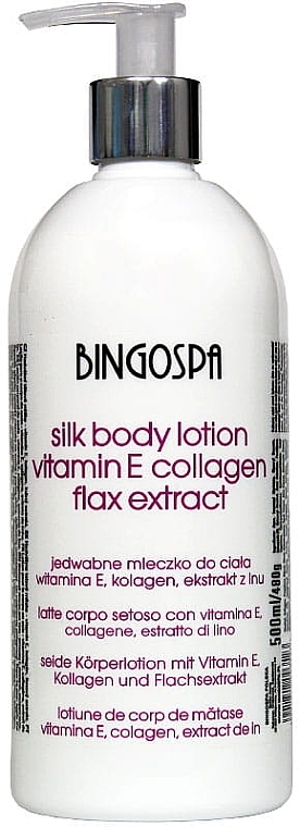 Body Silk Lotion with Flax, Vitamin E, Collagen - BingoSpa — photo N1