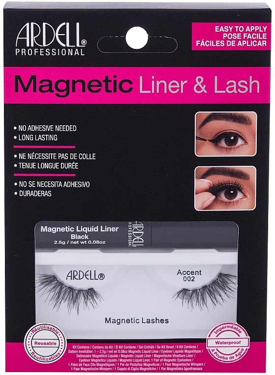 Ardell Magnetic Lash & Liner Lash Accent 002 (eye/liner/2.5g + lashes/2pc) - Set — photo N1