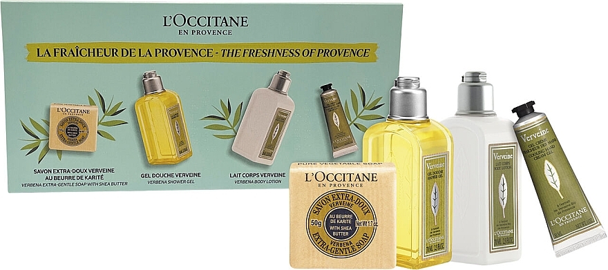 Set - L'Occitane Freshness Of Provence Gift Set (h/cr/30ml + b/milk/70ml + sh/gel/70ml + soap/50ml)	 — photo N1