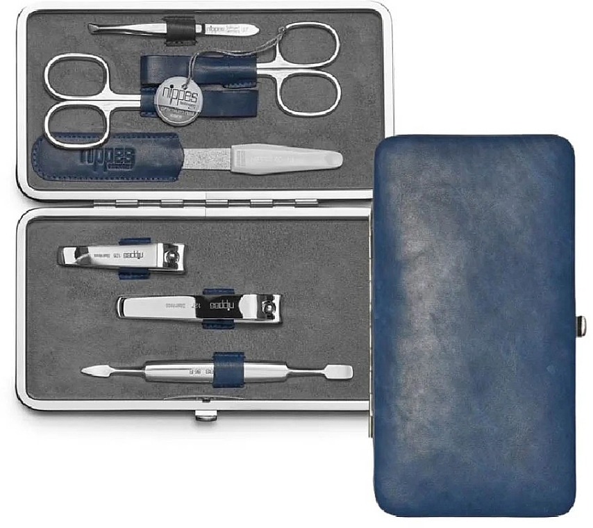 7-Piece Manicure Kit, 4050-0902HZ, Black - Nippes Solingen Manicure Set Vintage 1033 — photo N1