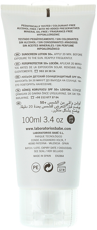 Baby Sun Lotion SPF 50+ - Babe Laboratorios — photo N2