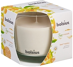 Fragrances, Perfumes, Cosmetics Scented Candle in Glass "Mango and Bergamot", 95/95 mm - Bolsius True Moods Candle