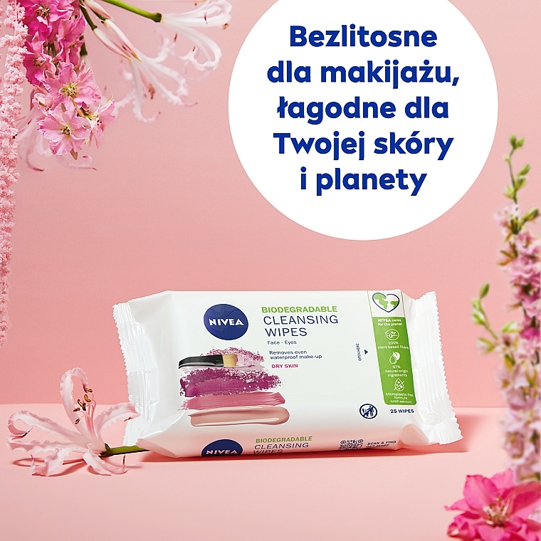 Soothing Makeup Remover Biodegradable Wipes - Nivea Biodegradable Cleansing Wipes 3in1 — photo N4