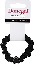 Fragrances, Perfumes, Cosmetics Hair Tie, FA-5640, black with heart - Donegal