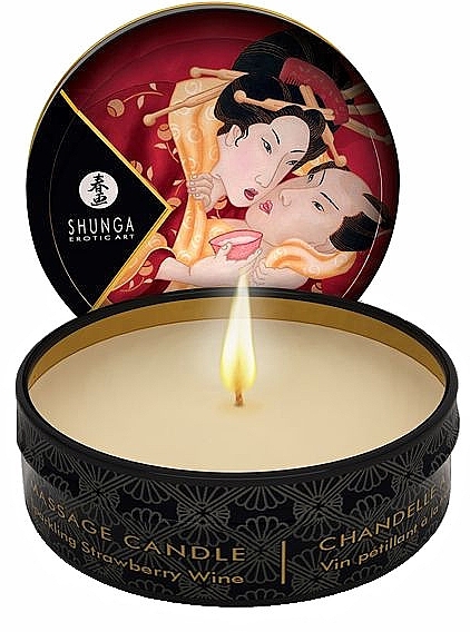 Sparkling Strawberry Wine Massage Candle - Shunga Massage Candle Romance Sparkling Strawberry Wine — photo N1