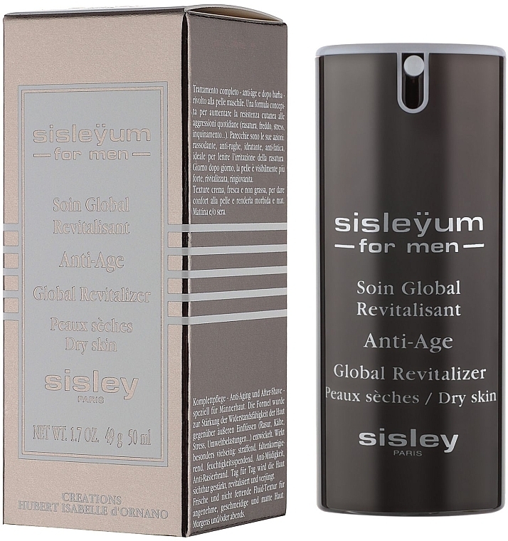 Men Face Cream - Sisley Sisleyum For Men Anti-Age Global Revitalizer Dry Skin — photo N1