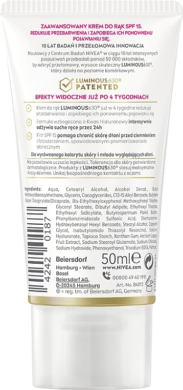 Anti-Pigmentation Hand Cream - Nivea Luminous630 — photo N4