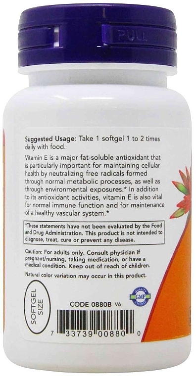 Vitamin E-200 Softgels - Now Foods Natural E-200 With Mixed Tocopherols Softgels — photo N8