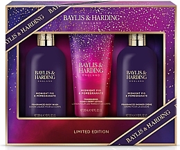 Set - Baylis & Harding Midnight Fig & Pomegranate Luxury Bathing Essentials Gift Set (sh/gel/300 ml + sh/cr/300 ml + h/b/lot/200 ml) — photo N2