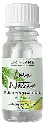 Organic Tea Tree and Lime Cleansing Oil - Oriflame Love Nature Purifyng Face Oil — photo N1