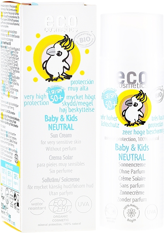 Kids Sunscreen Cream, neutral - Eco Cosmetics Baby&Kids Sun Protection Cream SPF 50+ — photo N1