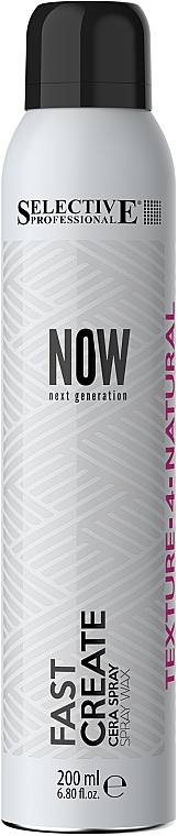 Hair Styling Wax Spray - Selective Professional Now Next Generation Fast Create Spray Wax — photo N4