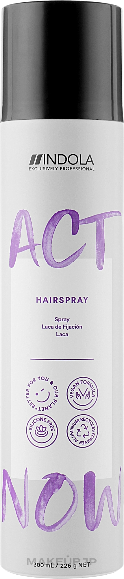 Medium Hold Hair Spray - Indola Act Now! Hairspray — photo 300 ml