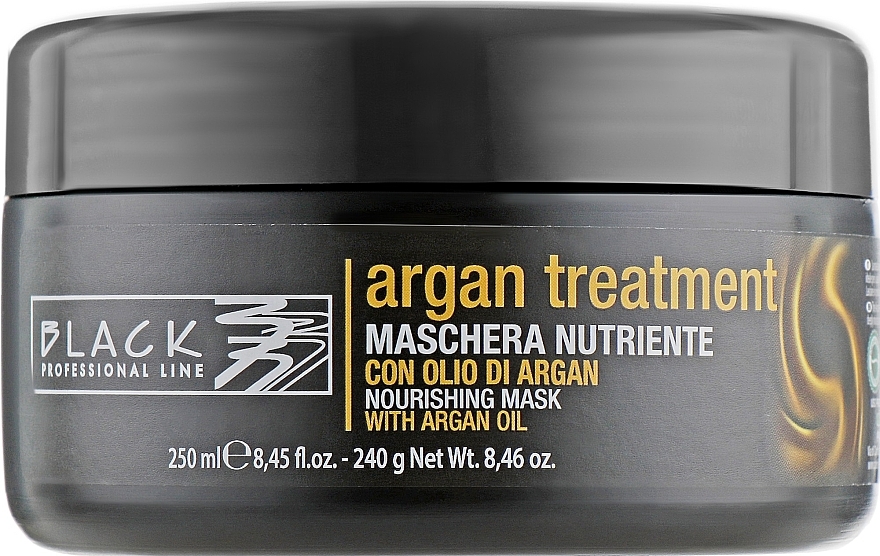 Argan Oil, Keratin & Collagen Hair Mask - Black Professional Line Argan Treatment Mask — photo N1