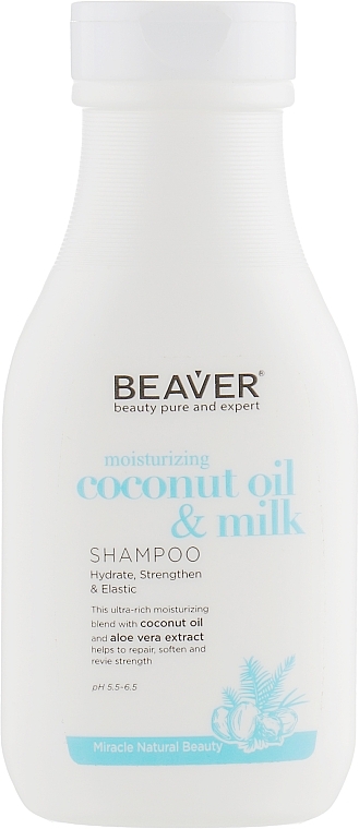 Smoothing Coconut Oil Shampoo for Dry & Unruly Hair - Beaver Professional Moisturizing Coconut Oil & Milk Shampoo — photo N3