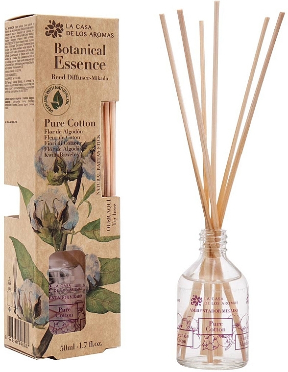 Pure Cotton Reed Diffuser - La Casa de Los Aromas Botanical Essence Reed Diffuser Pure Cotton — photo N2