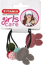 Hair Tie "Bunny/Balls", 2 pcs, purple+lilac - Titania — photo N4