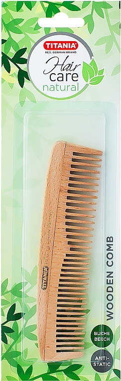 Wooden Comb, 14.5 cm, 1810-W B - Titania — photo N1