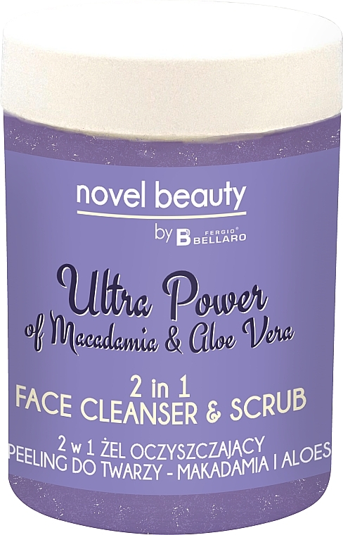 2-in-1Cleansing Facial Gel-Scrub "Macadamia and Aloe" - Fergio Bellaro Novel Beauty Ultra Power Face Cleancer & Scrub — photo N1