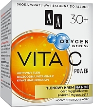 Fragrances, Perfumes, Cosmetics Oxygen Night Face Cream 30+ - AA Oxygen Infusion Vita C Power Night Cream