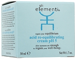 Fragrances, Perfumes, Cosmetics Face Cream - Gli Elementi Acid Re-equilibrating Cream pH5 