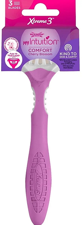 Women Disposable Razors with Three Blades, 12 pcs. - Wilkinson Sword Xtreme 3 My Intuition Comfort Cherry Blossom — photo N1