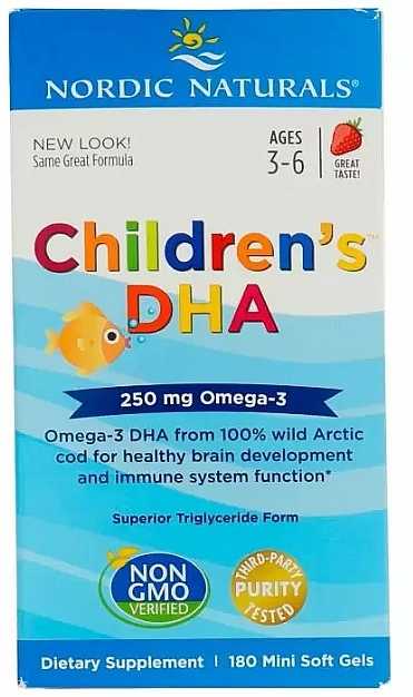 Kids Food Supplement, strawberry 250 mg, Omega-3" - Nordic Naturals Children's DHA — photo N1