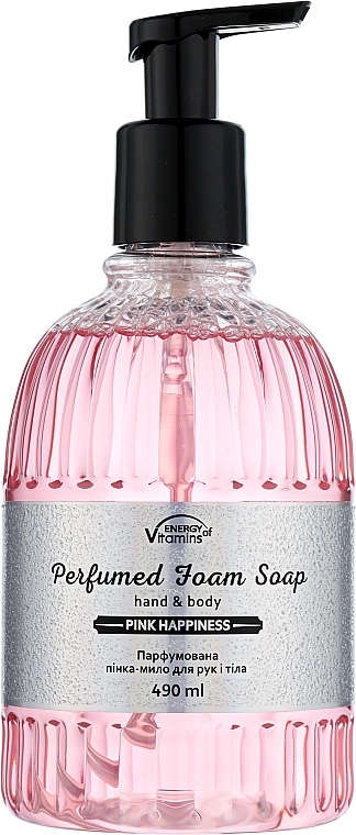 Perfumed Hand & Body Foam Soap 'Pink Happiness' - Energy Of Vitamins Perfumed Foam Soap Hand And Body Pink Happiness — photo N1