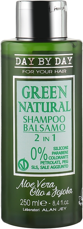 Jojoba & Aloe Vera Shampoo & Conditioner for All Hair Types - Alan Jey Green Natural Shampoo-Balsam — photo N1