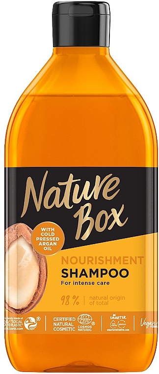 Nourishing & Intensive Hair Care Shampoo with Argan Oil - Nature Box Nourishment Vegan Shampoo With Cold Pressed Argan Oil — photo N1