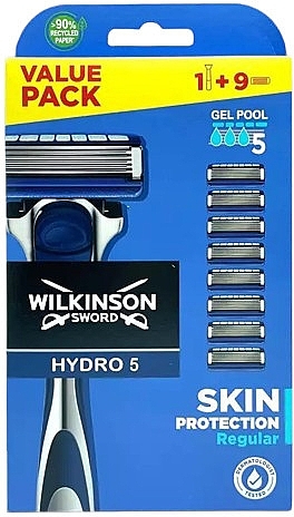 Razor + 9 Replaceable Blades - Wilkinson Sword Hydro 5 Skin Protection — photo N1