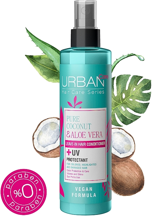 Two-Phase Conditioner for Hair Color Protection - Urban Pure Coconut & Aloe Vera Leave In Conditioner — photo N3