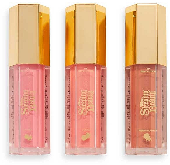 Set - I Heart Revolution x Disney Fairytale Sleeping Beauty Lip Gloss Set (lipgloss/3x3.6ml) — photo N1