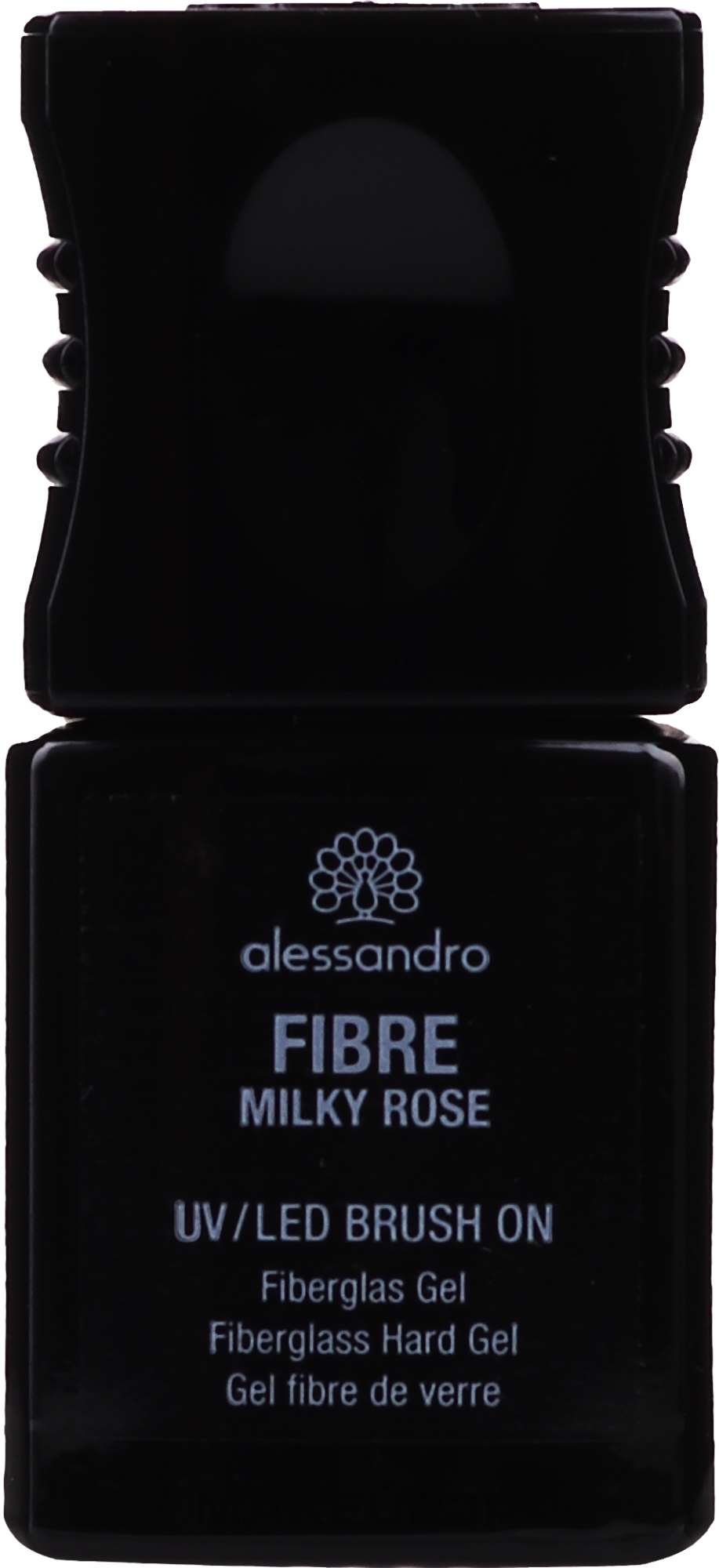 Fiberglass Hard Gel - Alessandro International Fiber UV/LED Brush On Fiberglass Hard Gel (Soft White ) — photo Milky Rose