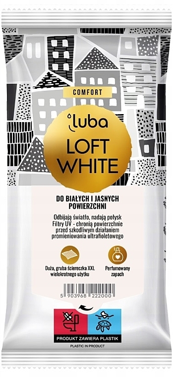 White and Light Colored Surfaces Wipes - Luba Comfort Loft White — photo N1