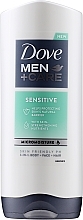 Body, Face & Hair Wash - Dove Men+Care Sensitive 3-in-1 Body, Face and Hair Wash — photo N1