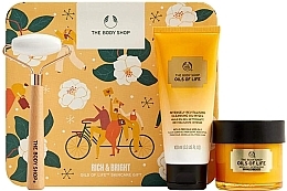 Fragrances, Perfumes, Cosmetics Set - The Body Shop Rich&Bright Oils of Life Skincare Gift (cr/80ml + gel/100ml + roller/1pcs)