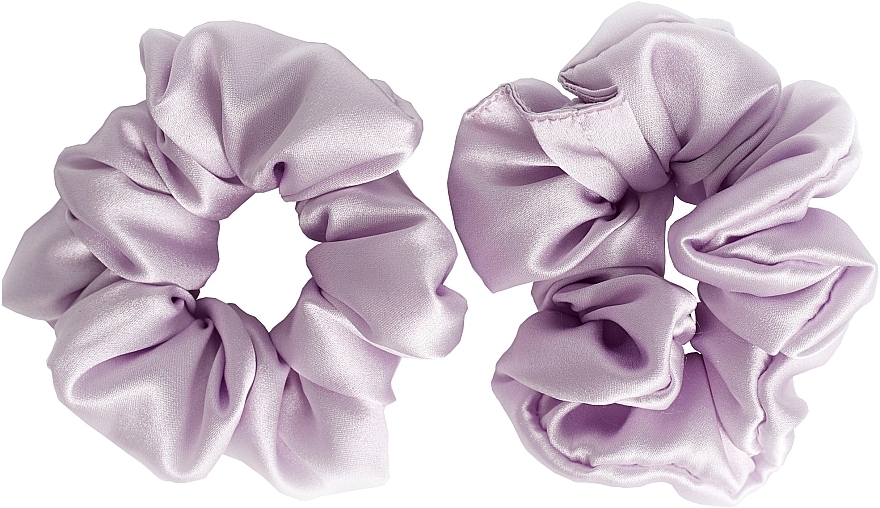 Natural Silk Scrunchie Set, size M, lavender - de Lure Scrunchie Set — photo N1