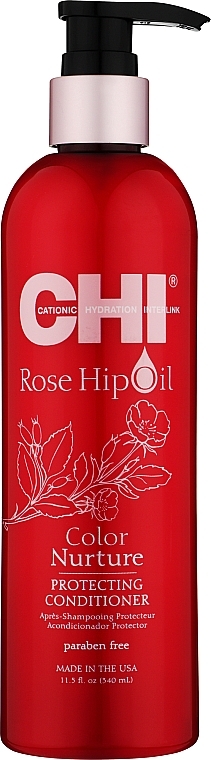 Rosehip Oil & Keratin Conditioner - CHI Rose Hip Oil Protecting Conditioner — photo N1