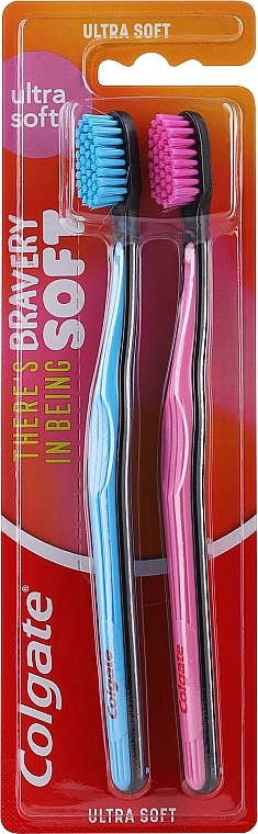 Ultra-Soft Toothbrush Set, 2 pcs, crimson + blue - Colgate Ultra Soft — photo N1