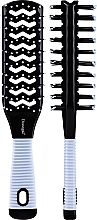 Fragrances, Perfumes, Cosmetics Double-Sided Hairbrush, 9048, black and blue - Donegal