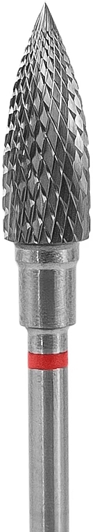 Nail Drill Bit 'Flame', red, diameter 5 mm, working part 13.5 mm - Staleks Pro — photo N1