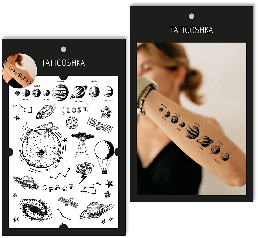 Temporary Tattoo "Space Boom" - Tattooshka — photo N1