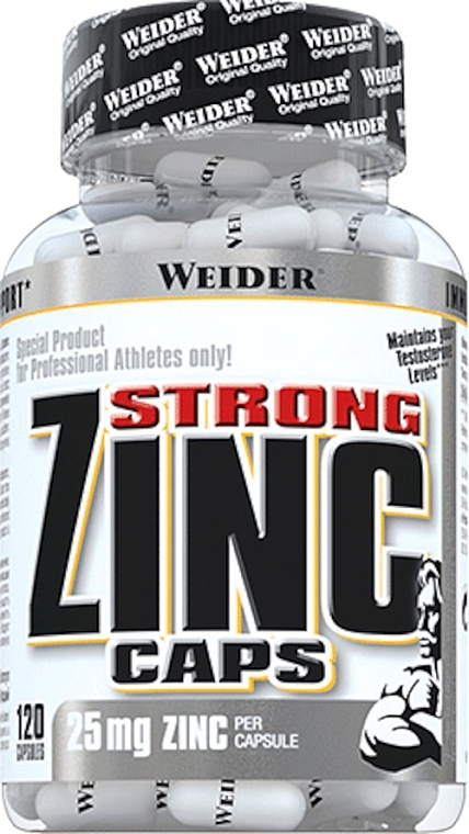 Dietary Supplement "Zinc Citrate" - Weider Strong Zinc Caps 25 Mg — photo N1